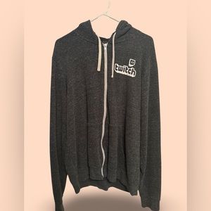 Bella Canvas | Twitch Logo | Zip Up Hooded Sweatshirt | Heather Gray
